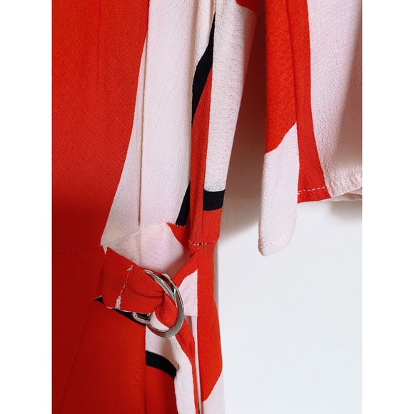 Topshop - Diagonal Stripe Midi Dress - Size 6 - Picture 7 of 8